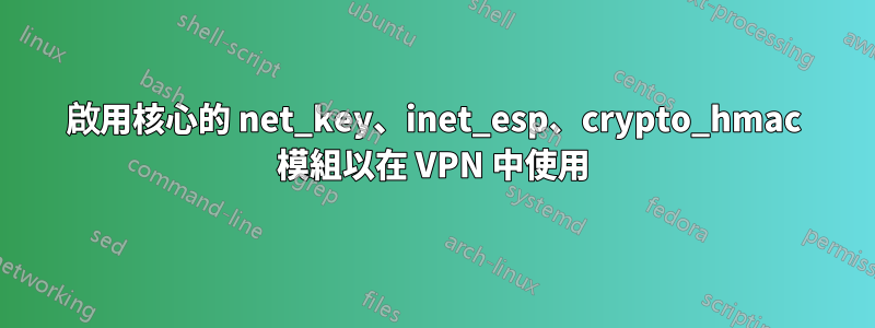 啟用核心的 net_key、inet_esp、crypto_hmac 模組以在 VPN 中使用