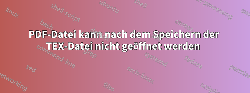 PDF-Datei kann nach dem Speichern der TEX-Datei nicht geöffnet werden 