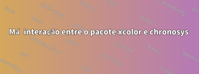 Má interação entre o pacote xcolor e chronosys