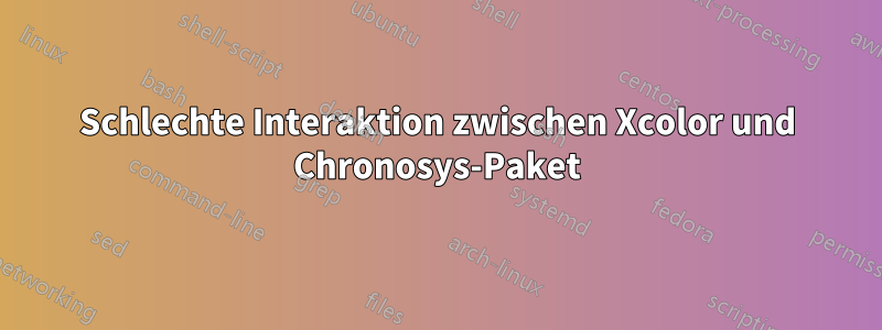 Schlechte Interaktion zwischen Xcolor und Chronosys-Paket