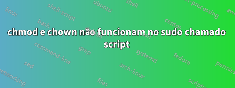 chmod e chown não funcionam no sudo chamado script