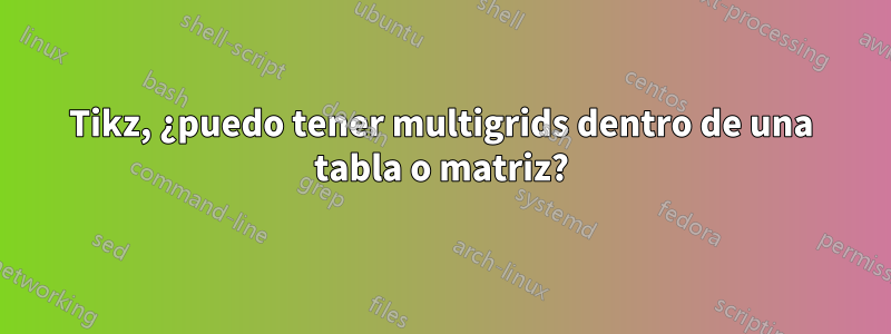 Tikz, ¿puedo tener multigrids dentro de una tabla o matriz?