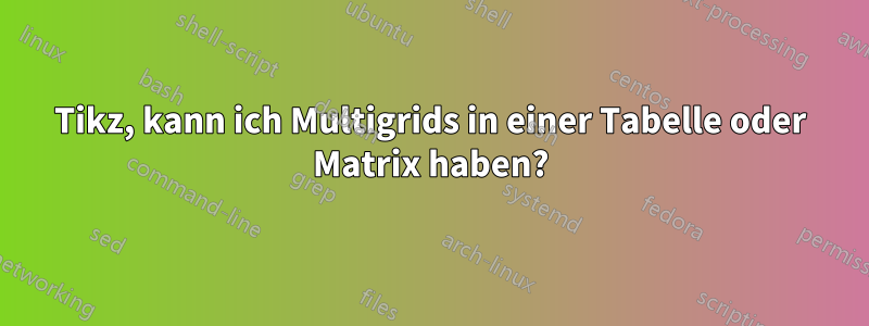 Tikz, kann ich Multigrids in einer Tabelle oder Matrix haben?