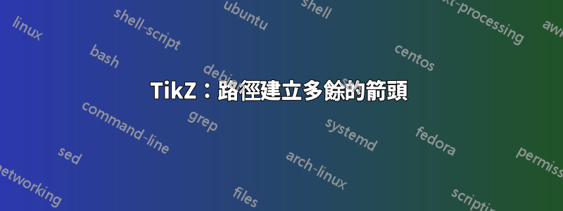 TikZ：路徑建立多餘的箭頭