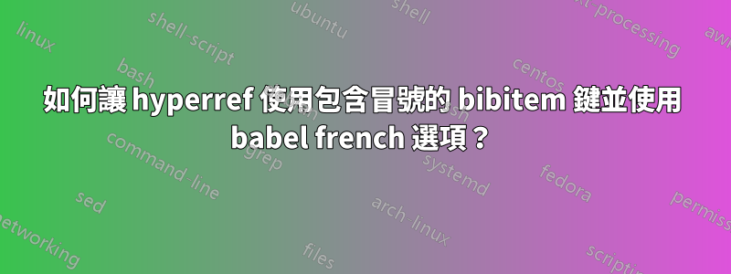 如何讓 hyperref 使用包含冒號的 bibitem 鍵並使用 babel french 選項？