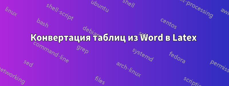 Конвертация таблиц из Word в Latex