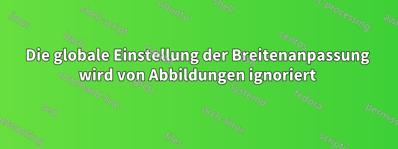 Die globale Einstellung der Breitenanpassung wird von Abbildungen ignoriert