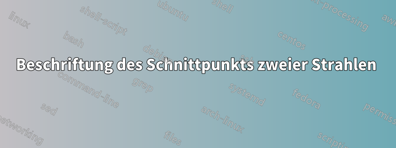 Beschriftung des Schnittpunkts zweier Strahlen