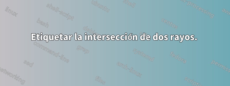 Etiquetar la intersección de dos rayos.