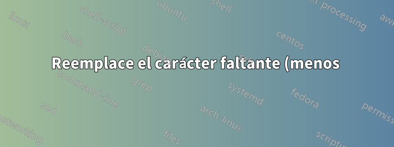 Reemplace el carácter faltante (menos) en la fuente del texto para usar en siunitx con fontspec