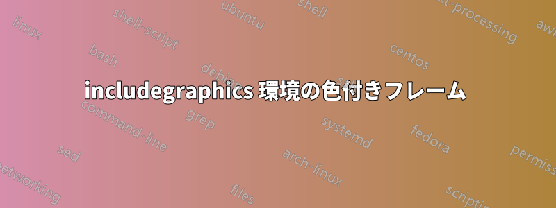 includegraphics 環境の色付きフレーム