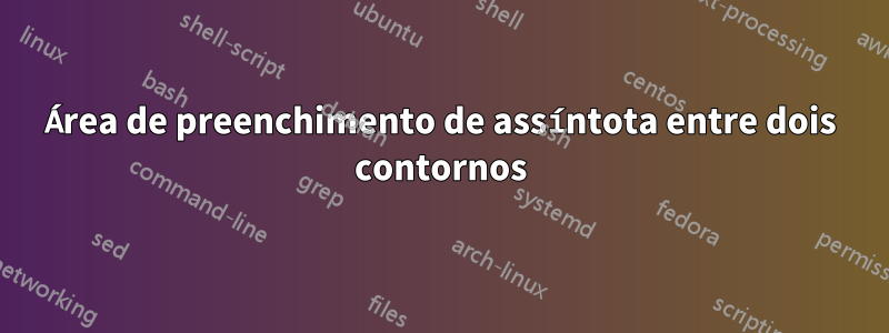 Área de preenchimento de assíntota entre dois contornos