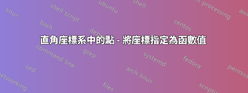 直角座標系中的點 - 將座標指定為函數值