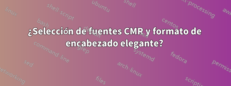 ¿Selección de fuentes CMR y formato de encabezado elegante?