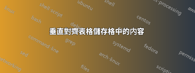 垂直對齊表格儲存格中的內容