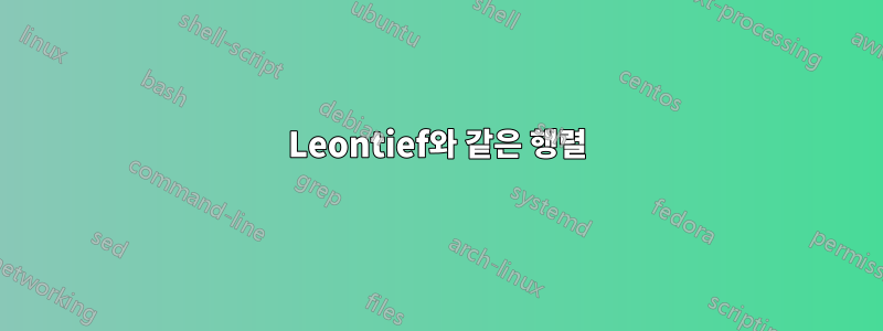 Leontief와 같은 행렬