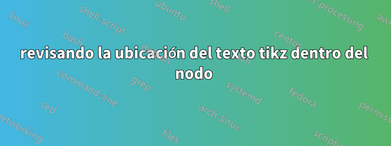 revisando la ubicación del texto tikz dentro del nodo