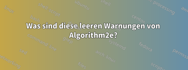 Was sind diese leeren Warnungen von Algorithm2e?