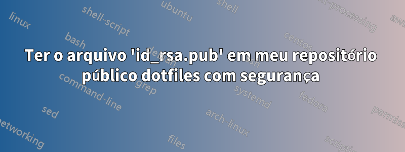 Ter o arquivo 'id_rsa.pub' em meu repositório público dotfiles com segurança