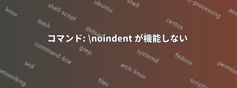 コマンド: \noindent が機能しない