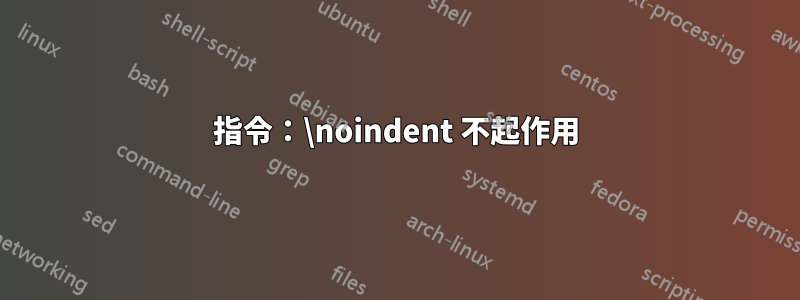 指令：\noindent 不起作用