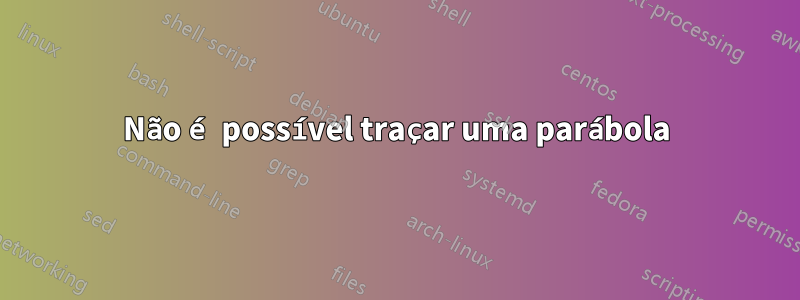 Não é possível traçar uma parábola