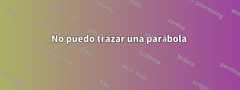 No puedo trazar una parábola