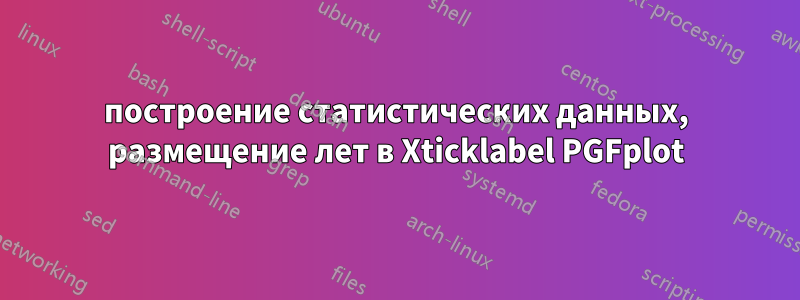 построение статистических данных, размещение лет в Xticklabel PGFplot
