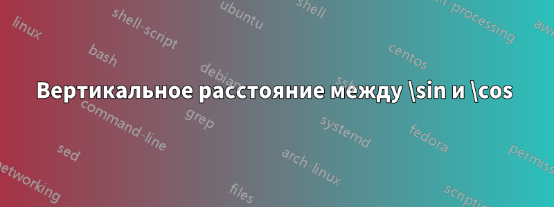 Вертикальное расстояние между \sin и \cos