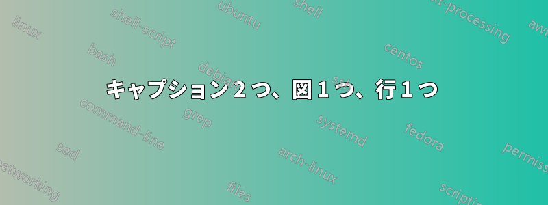 キャプション 2 つ、図 1 つ、行 1 つ