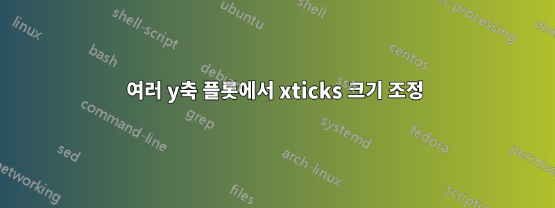 여러 y축 플롯에서 xticks 크기 조정
