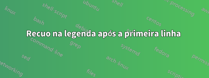 Recuo na legenda após a primeira linha