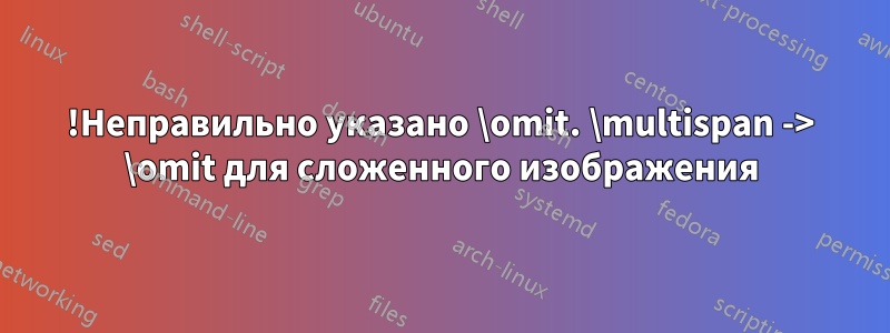 !Неправильно указано \omit. \multispan -> \omit для сложенного изображения