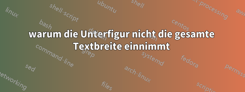 warum die Unterfigur nicht die gesamte Textbreite einnimmt