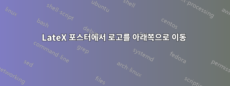 LateX 포스터에서 로고를 아래쪽으로 이동
