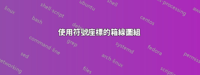 使用符號座標的箱線圖組