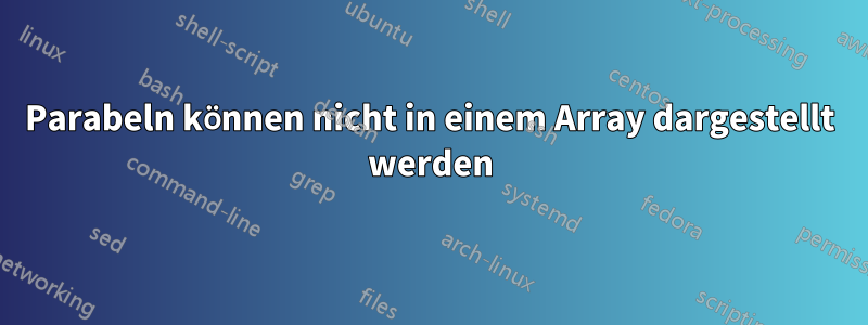 Parabeln können nicht in einem Array dargestellt werden