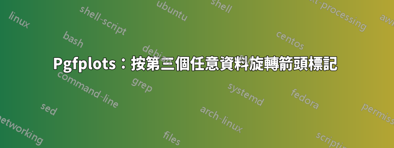 Pgfplots：按第三個任意資料旋轉箭頭標記