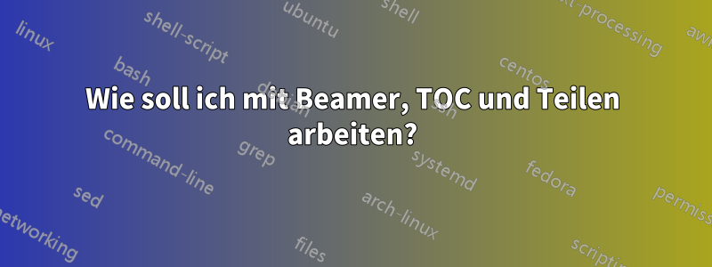 Wie soll ich mit Beamer, TOC und Teilen arbeiten?