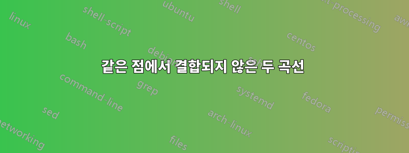 같은 점에서 결합되지 않은 두 곡선