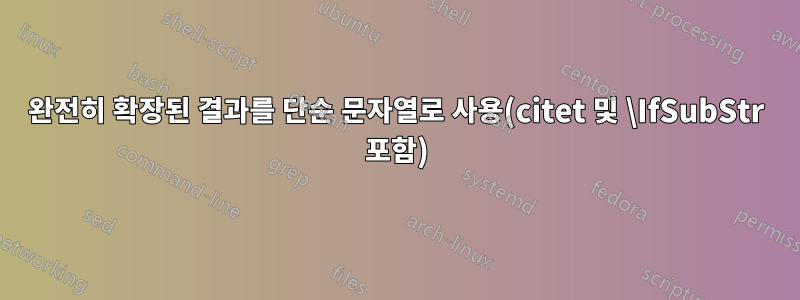 완전히 확장된 결과를 단순 문자열로 사용(citet 및 \IfSubStr 포함)
