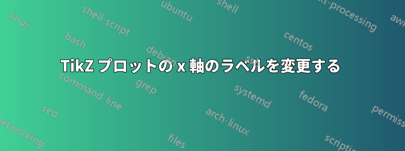 TikZ プロットの x 軸のラベルを変更する