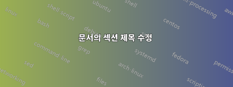 문서의 섹션 제목 수정