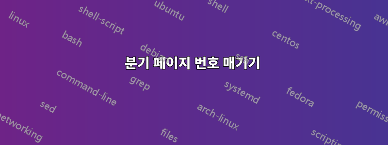 분기 페이지 번호 매기기