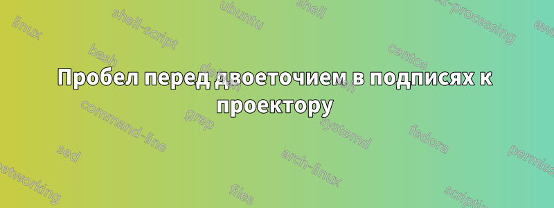 Пробел перед двоеточием в подписях к проектору
