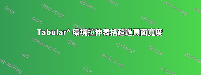 Tabular* 環境拉伸表格超過頁面寬度