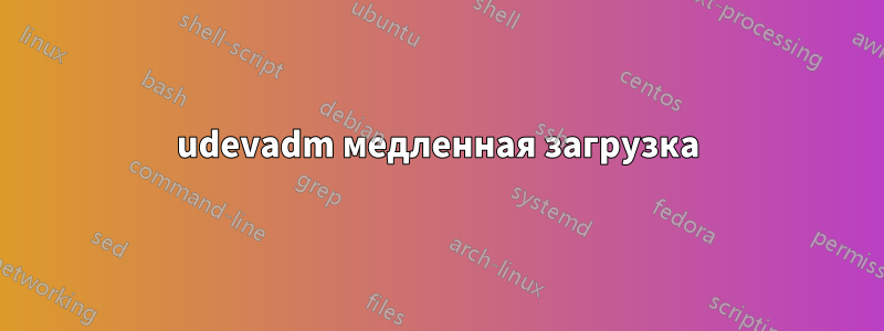 udevadm медленная загрузка
