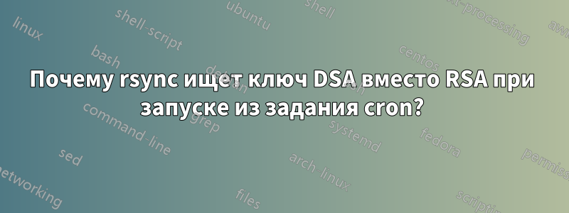 Почему rsync ищет ключ DSA вместо RSA при запуске из задания cron?