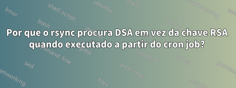 Por que o rsync procura DSA em vez da chave RSA quando executado a partir do cron job?