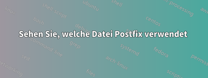 Sehen Sie, welche Datei Postfix verwendet